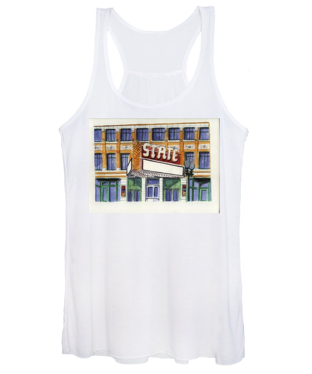 State Women's Tank Top featuring the painting State Theater #2 by Rodger Ellingson