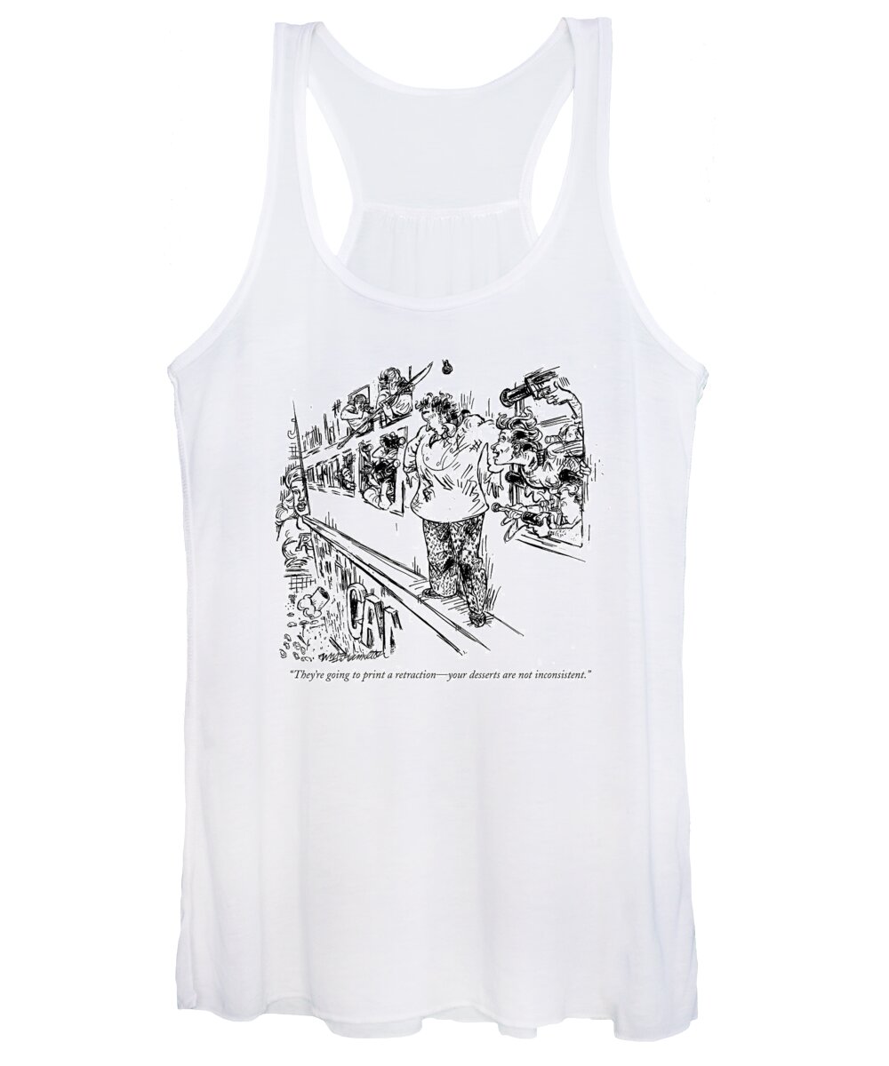 Suicide Death Media Food Chefs

(chef On A Ledge Of Building Women's Tank Top featuring the drawing They're Going To Print A Retraction - by William Hamilton