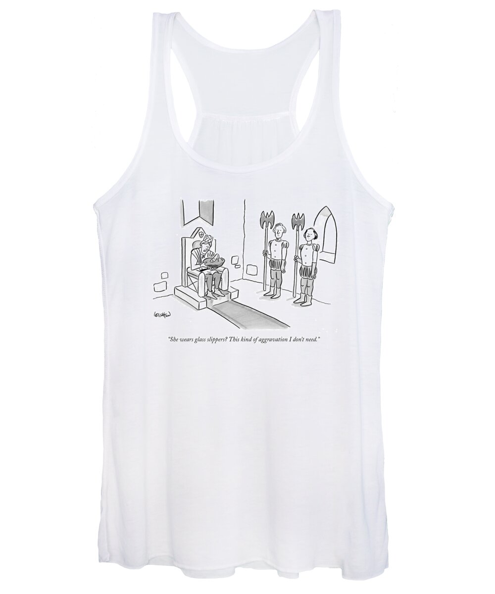 Cinderella Fairy Tales Children's Stories Royalty Relationships Problems
 
(prince Women's Tank Top featuring the drawing She Wears Glass Slippers? This Kind by Robert Leighton