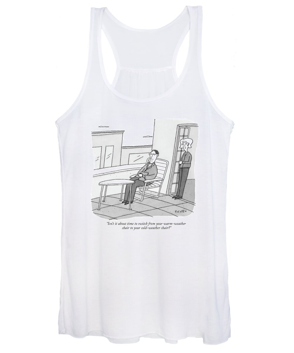 Season Women's Tank Top featuring the drawing Isn't It About Time To Switch by Peter C. Vey
