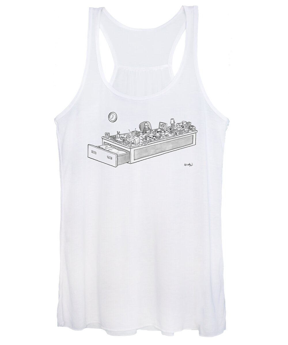 Captionless Women's Tank Top featuring the drawing New Yorker September 1st, 2008 by Robert Leighton