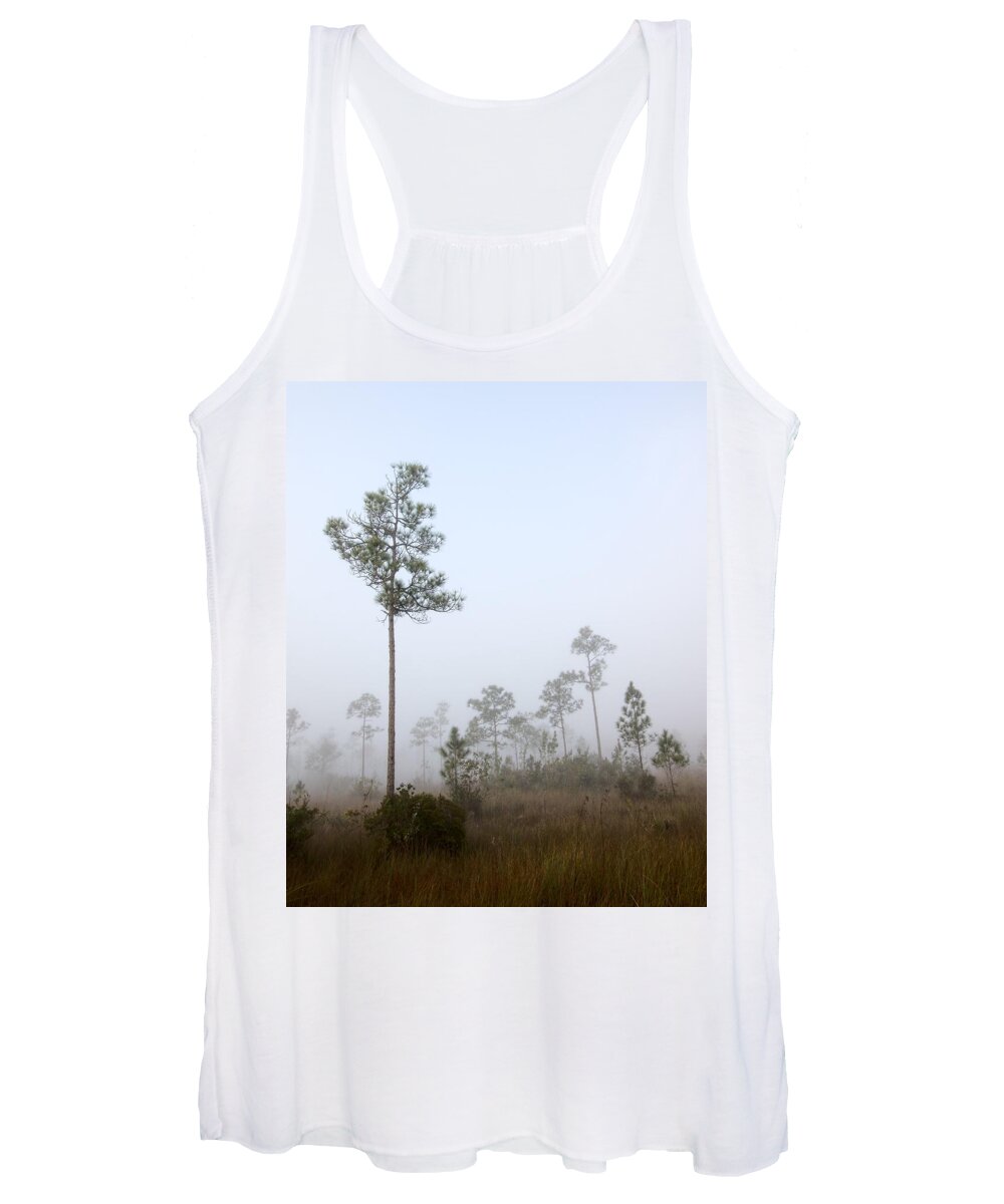 Everglades Women's Tank Top featuring the photograph Early morning fog Landscape-5 by Rudy Umans