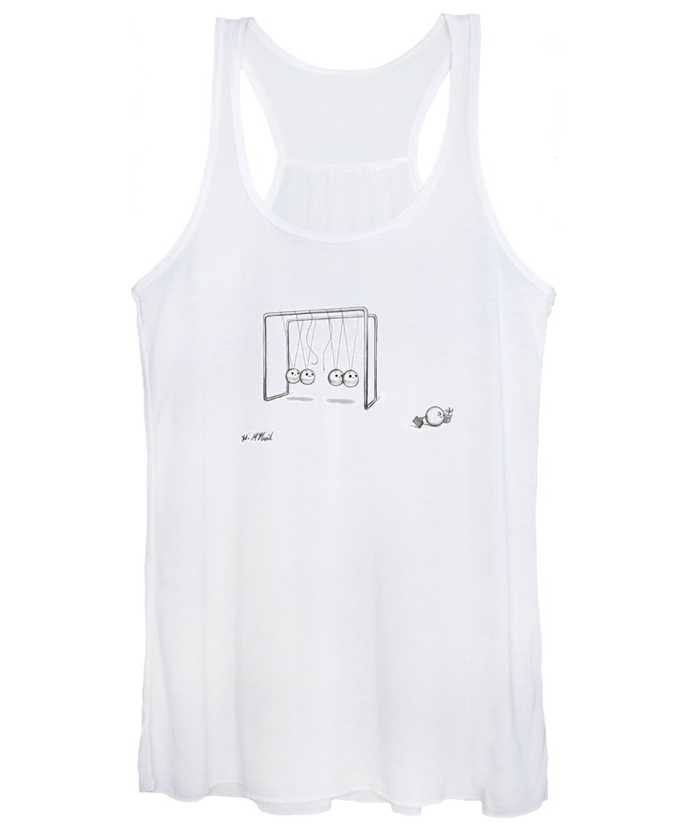 Newton's Cradle Women's Tank Top featuring the drawing New Yorker January 23rd, 2017 by Will McPhail