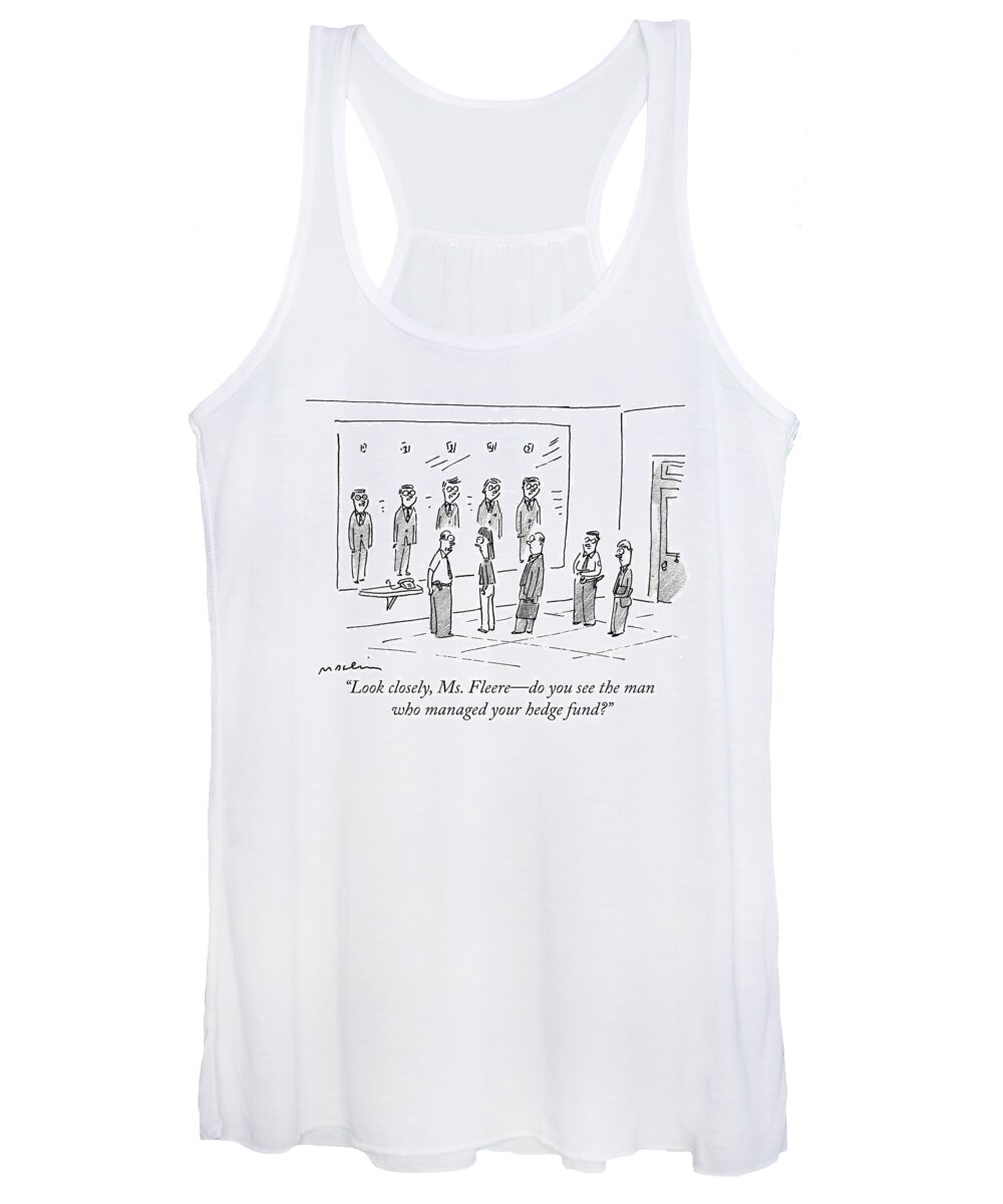 Police Lineups Women's Tank Top featuring the drawing Look Closely by Michael Maslin