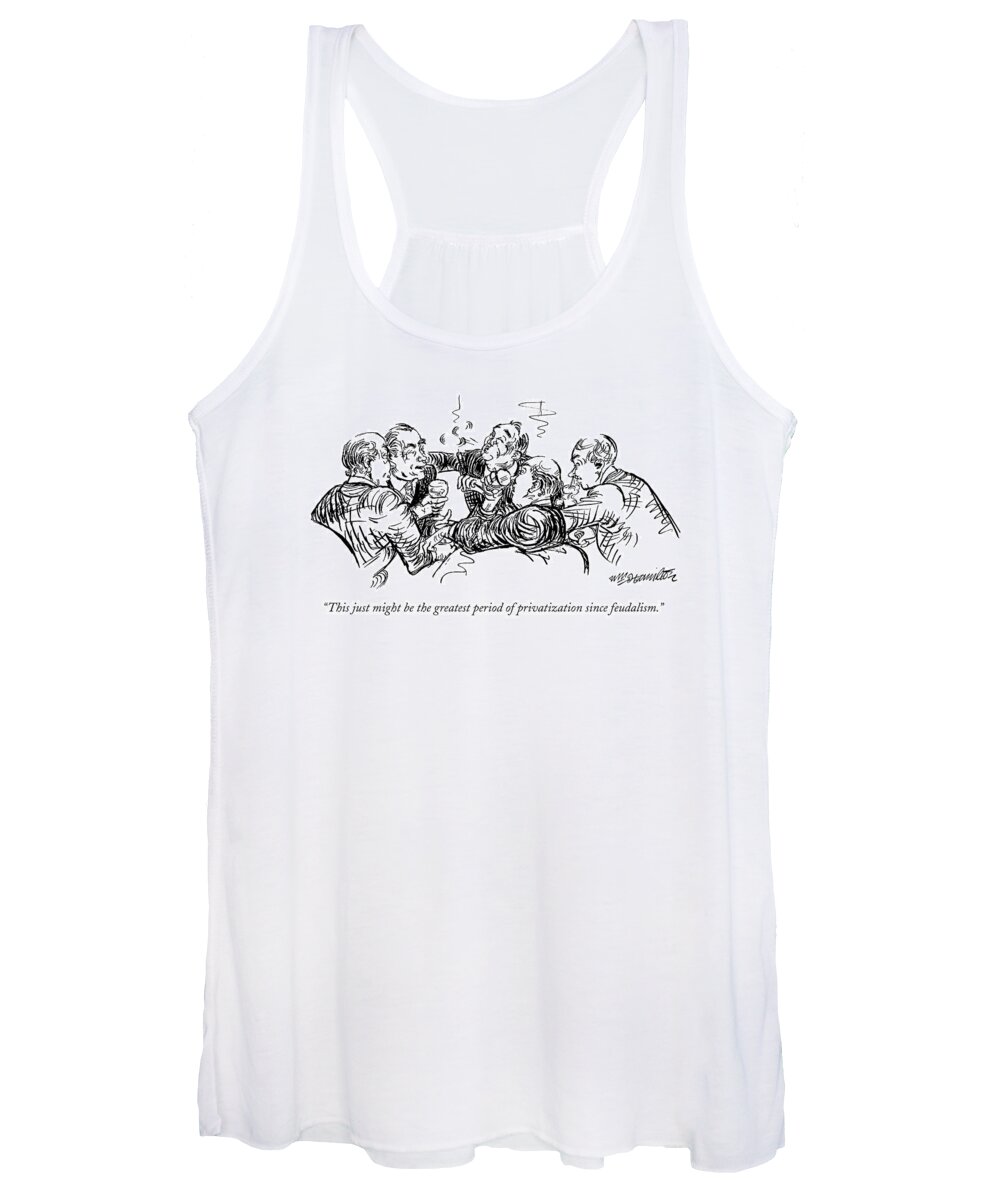 
 

(big Shots Sitting Around In A Men's Club Smoking Cigars. ) 120651 Whm William Hamilton Women's Tank Top featuring the drawing This Just Might Be The Greatest Period by William Hamilton