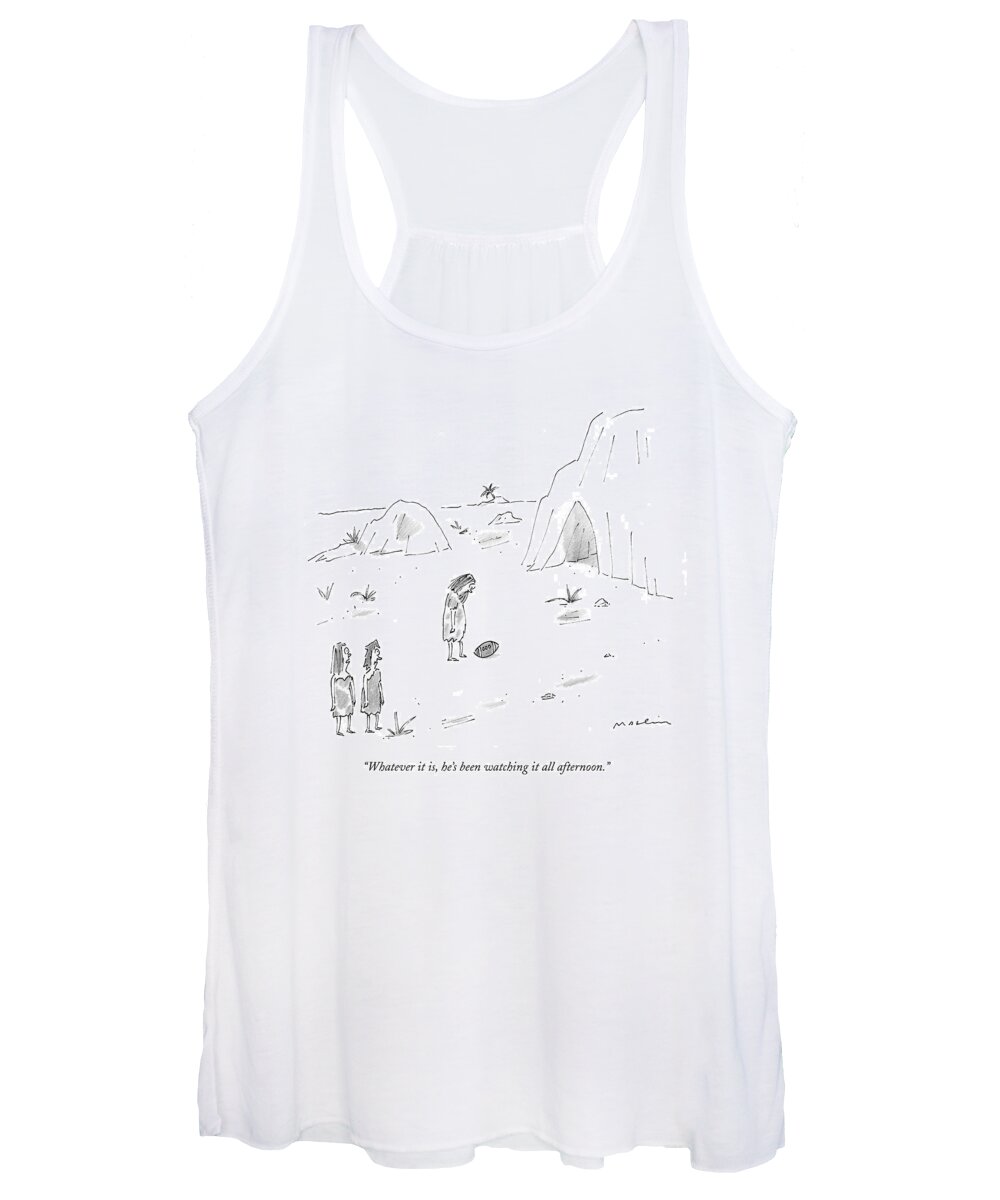 Caveman Women's Tank Top featuring the drawing Whatever by Michael Maslin