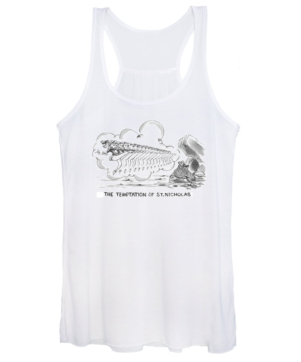 Temptation Women's Tank Top featuring the drawing New Yorker December 18th, 2006 by Lee Lorenz