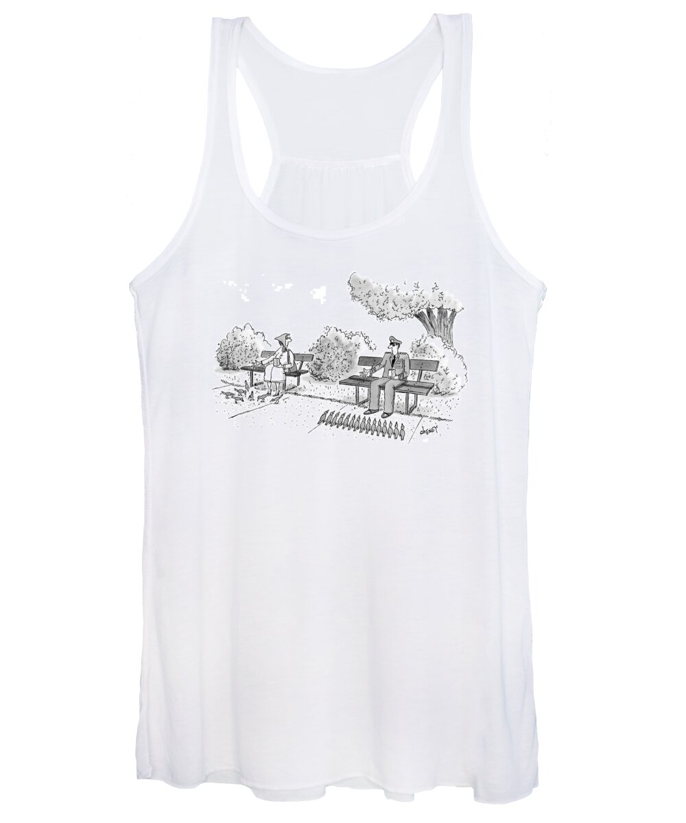 Nature Military Parks Nature Birds Women's Tank Top featuring the drawing New Yorker April 11th, 2005 by Tom Cheney