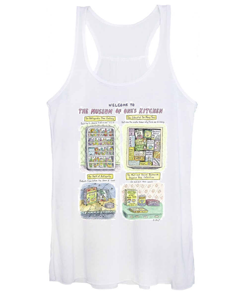 Kitchen Women's Tank Top featuring the drawing New Yorker August 13th, 2007 by Roz Chast
