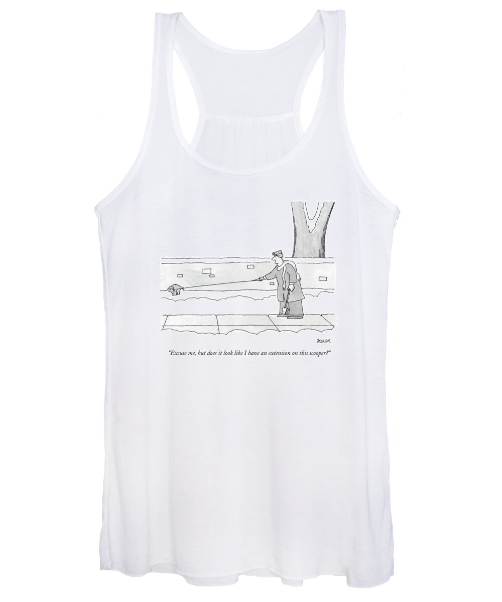 Dogs Women's Tank Top featuring the drawing Excuse Me, But Does It Look Like I Have An by Jack Ziegler