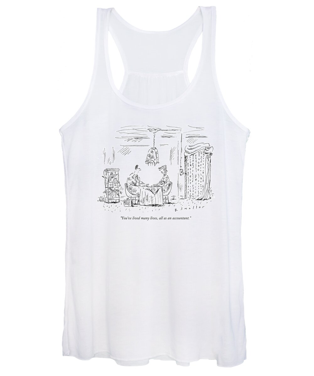 Pseudo Science 

(fortune Teller To Accountant.) 122164 Bsm Barbara Smaller Women's Tank Top featuring the drawing You've Lived Many Lives by Barbara Smaller
