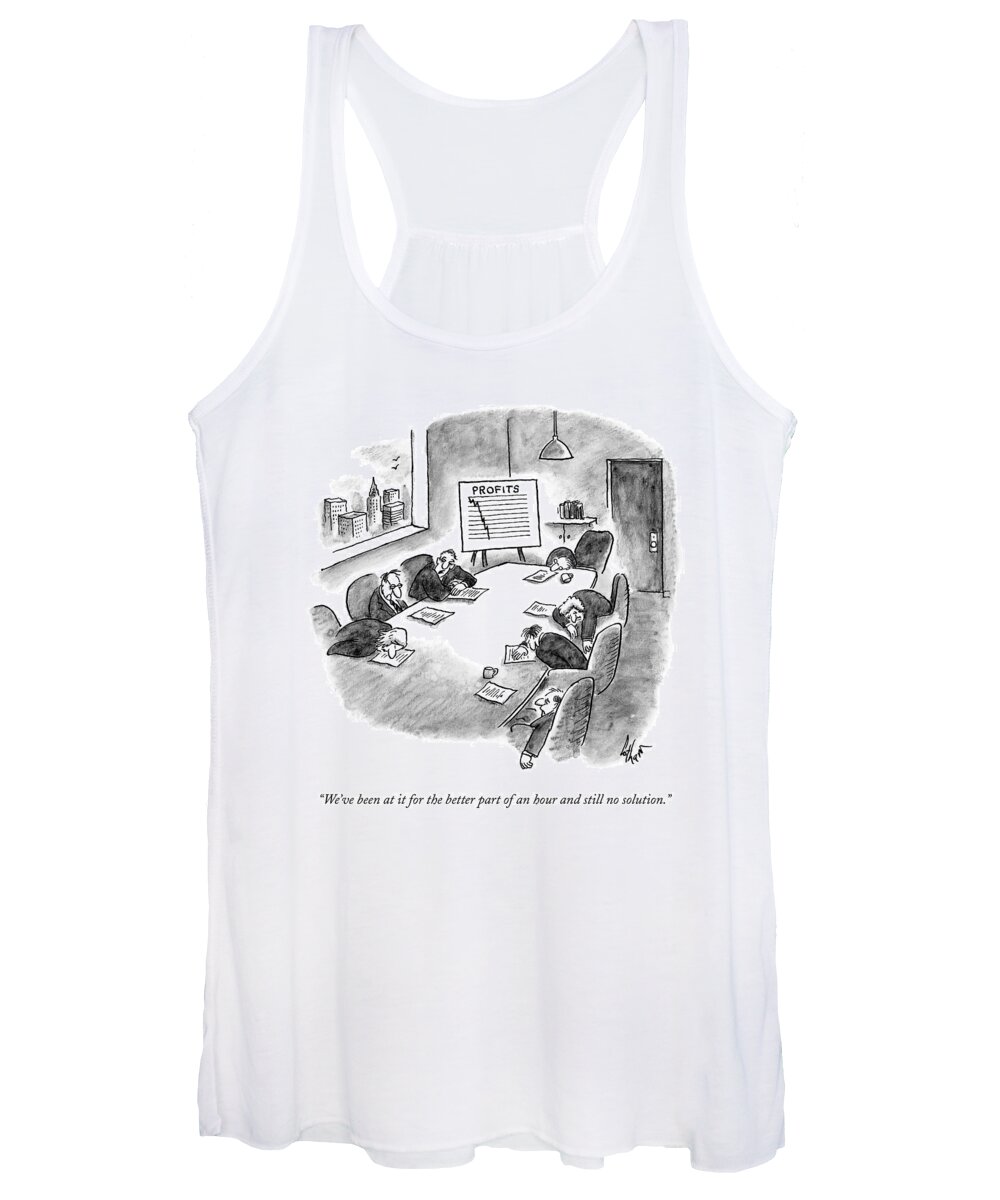 Meetings Women's Tank Top featuring the drawing A Business Meeting Is Going On At A Conference by Frank Cotham