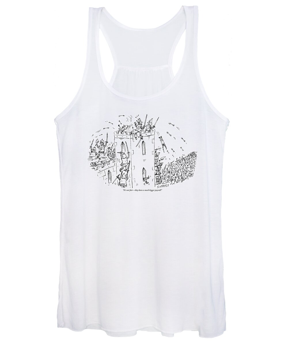 Battle Women's Tank Top featuring the drawing A Castle Is Overwhelmed And Outnumbered by David Sipress
