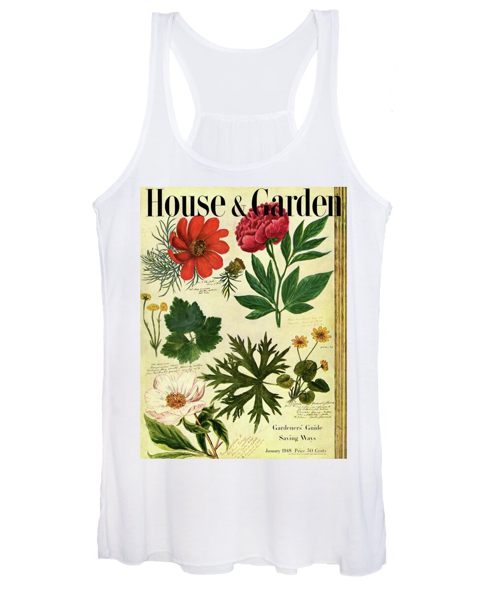 Illustration Women's Tank Top featuring the photograph A House And Garden Cover Of Flowers by Jacob Stauffer
