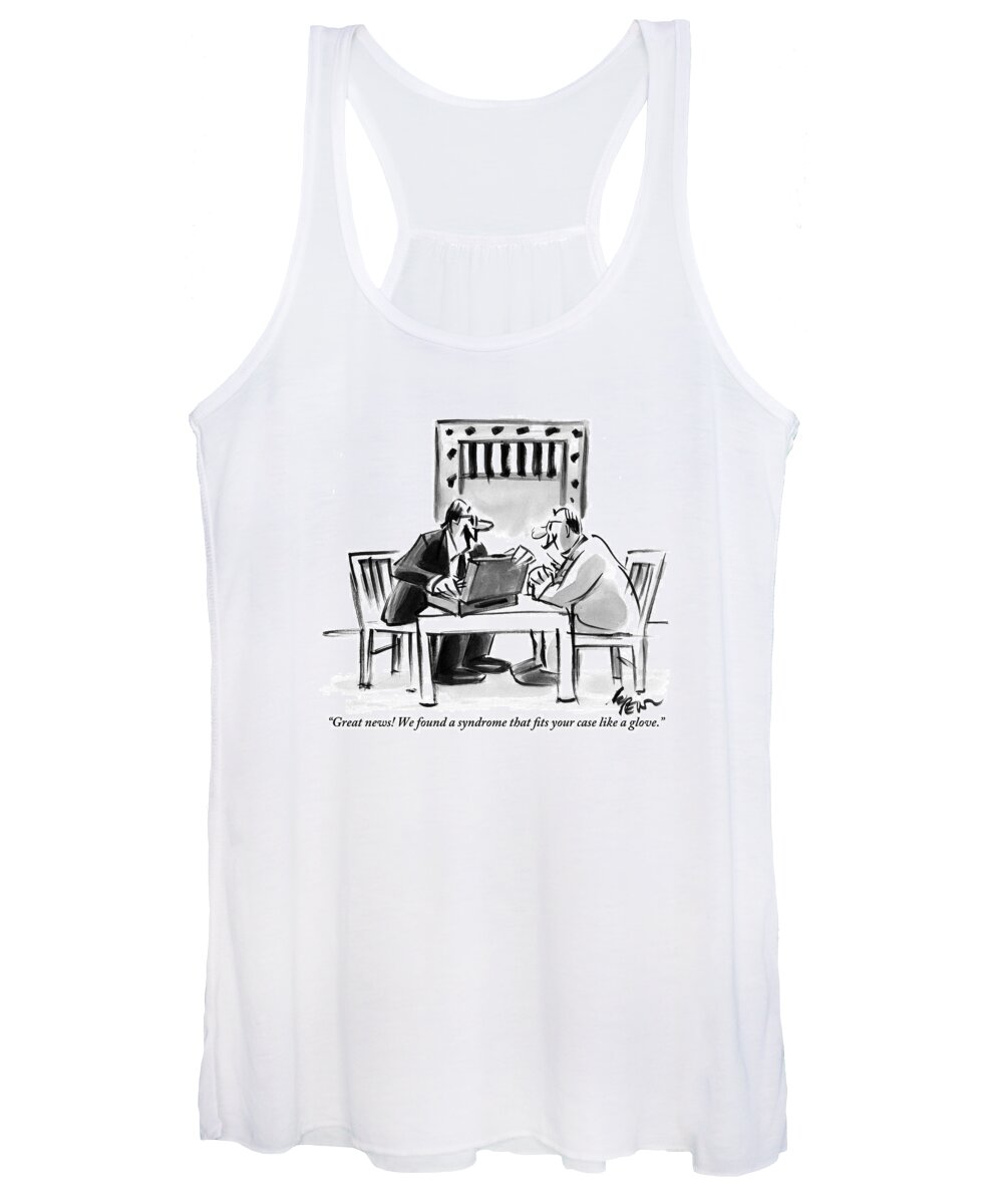 Lawyers Women's Tank Top featuring the drawing A Lawyer Is Seen Speaking With A Man In A Prison by Lee Lorenz