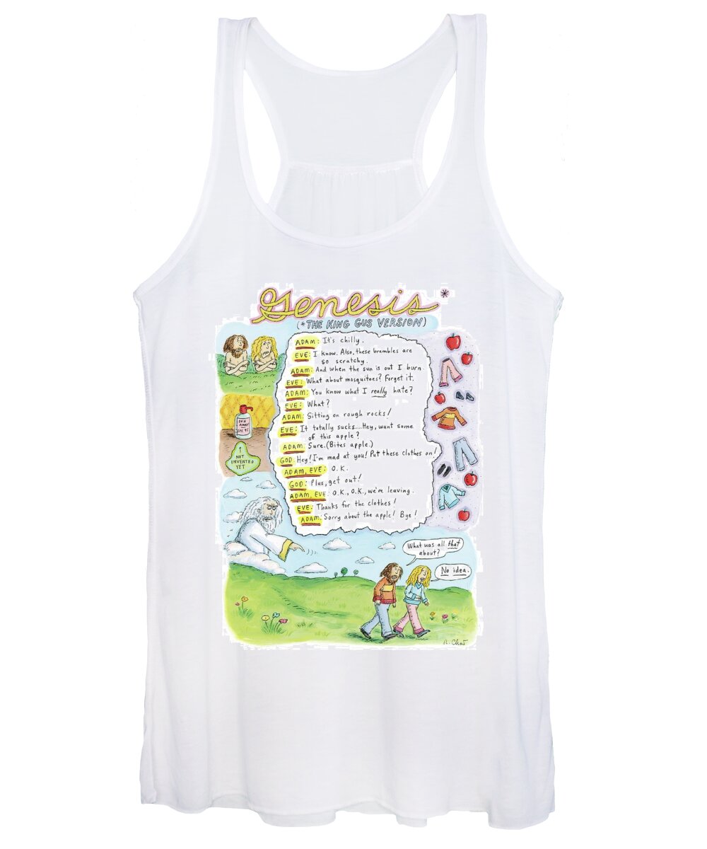 Adam Women's Tank Top featuring the drawing A Narrative Is Seen Detailing The Events Leading by Roz Chast