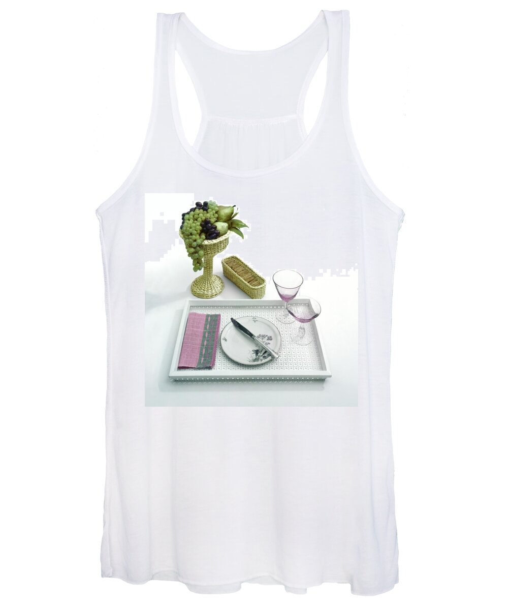 Home Women's Tank Top featuring the photograph A Summer Table Setting On A Tray by Haanel Cassidy