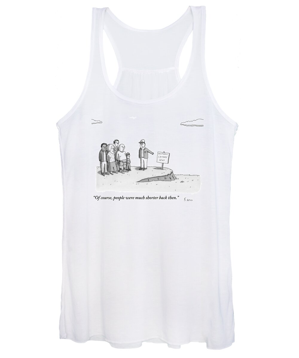 Tour Women's Tank Top featuring the drawing A Tour Guide Shows A Family The Historic Lovers' by Zachary Kanin