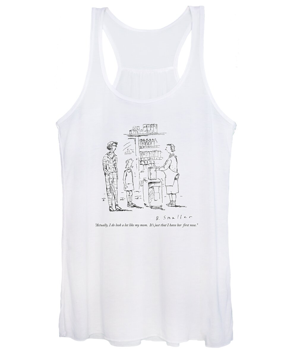 Medical Women's Tank Top featuring the drawing Actually, I Do Look A Lot Like My Mom. It's by Barbara Smaller