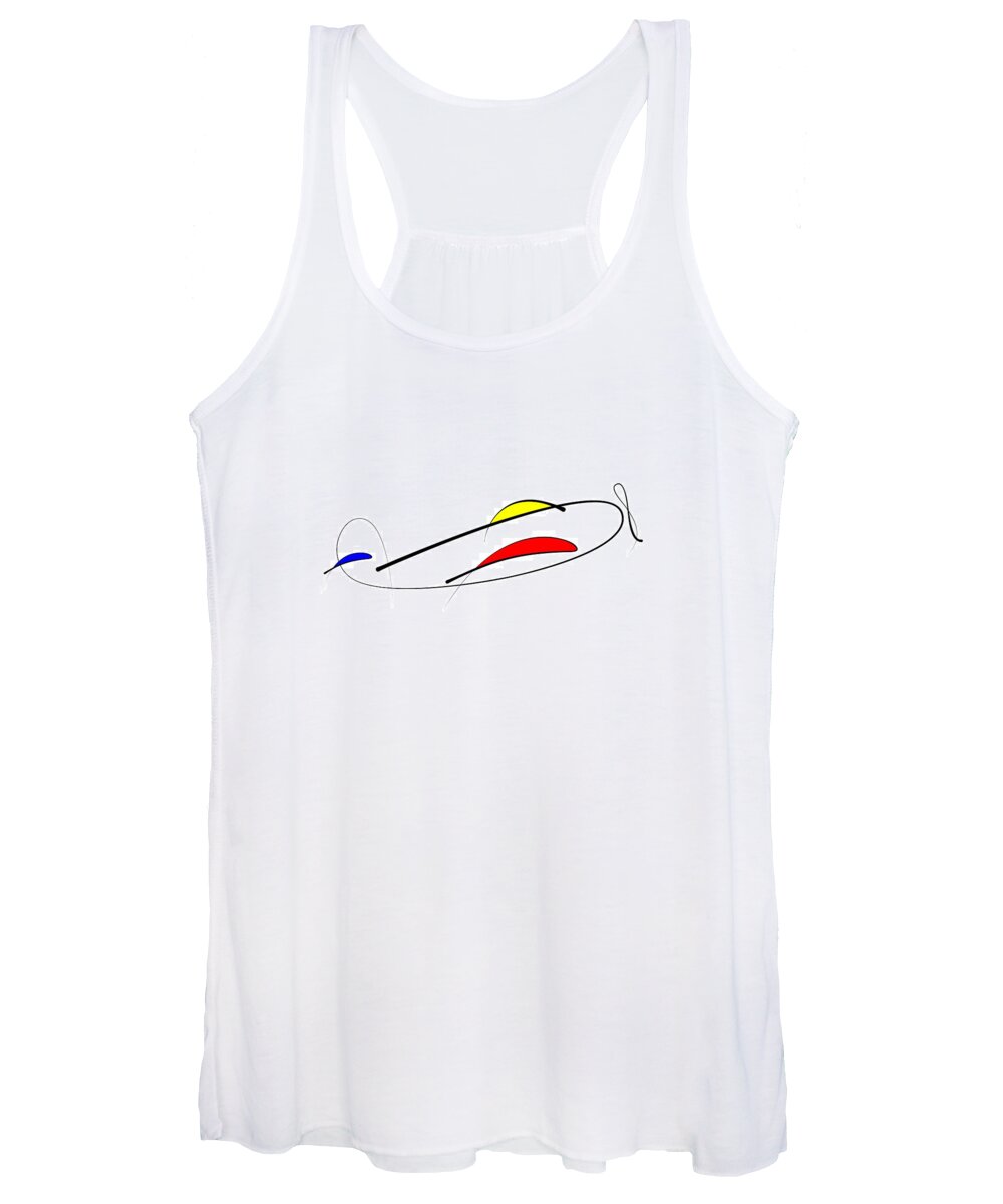 Abstract Women's Tank Top featuring the digital art Airplane by Pal Szeplaky