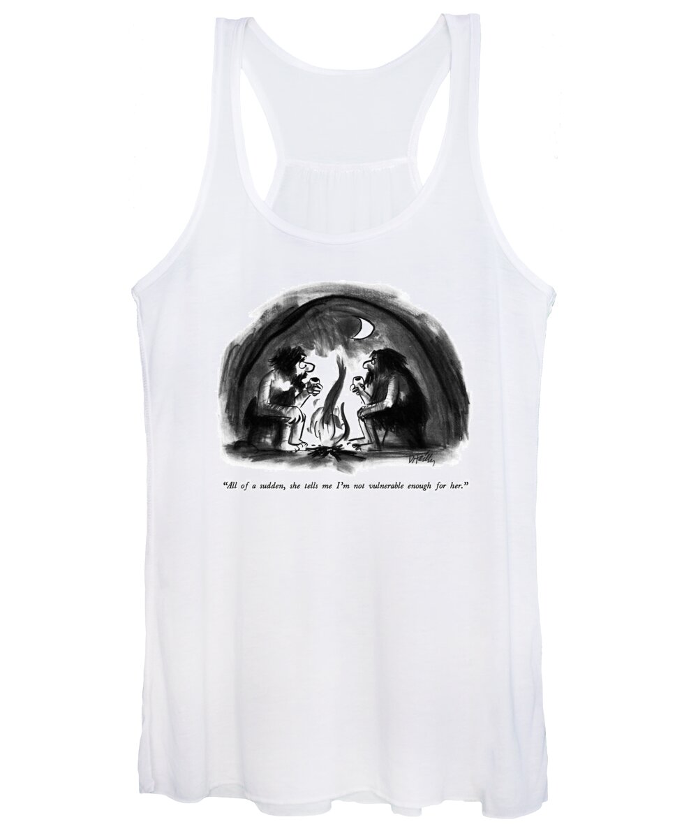 Relationships Women's Tank Top featuring the drawing All Of A Sudden by Donald Reilly