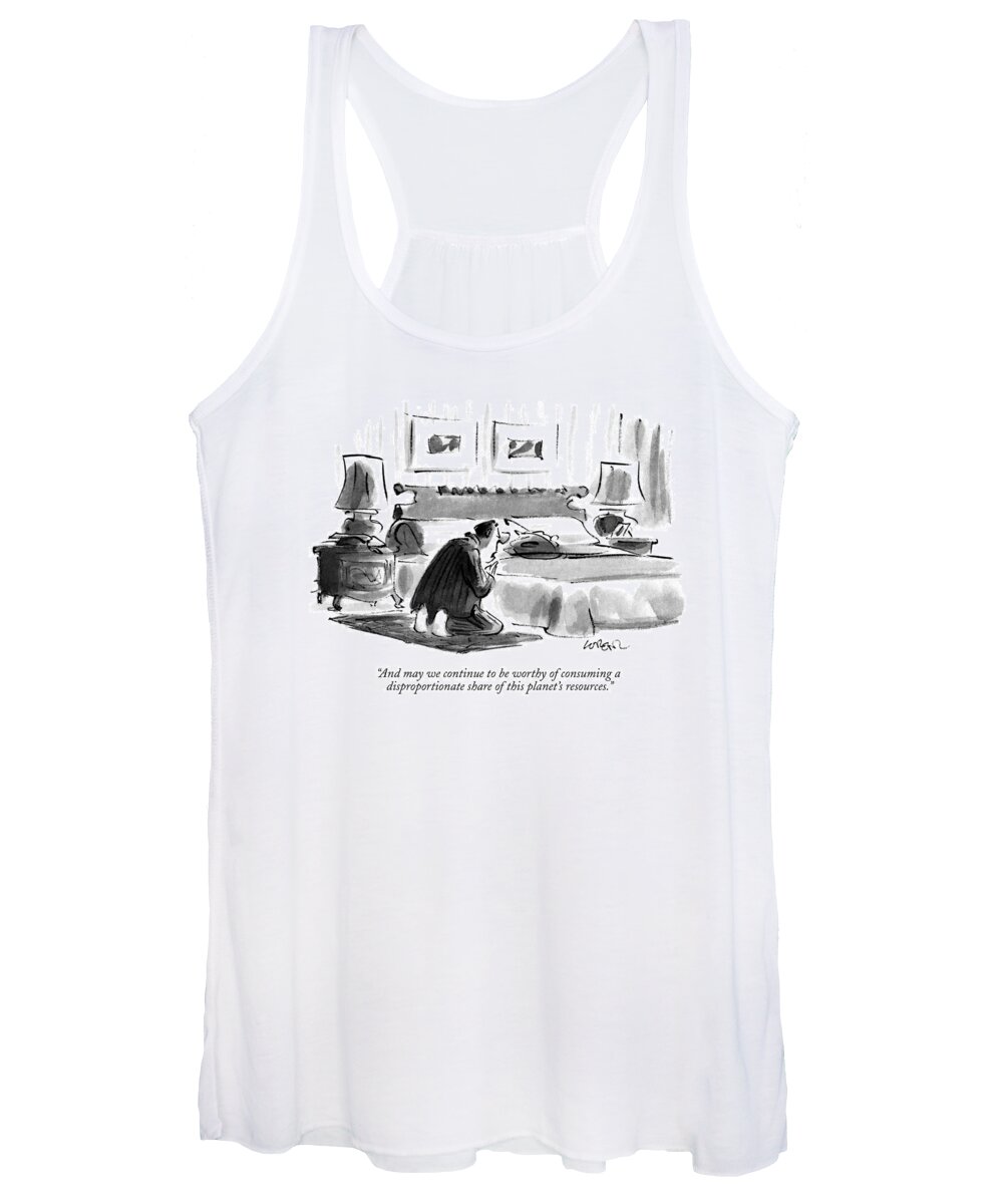 Religion Women's Tank Top featuring the drawing And May We Continue To Be Worthy Of Consuming by Lee Lorenz