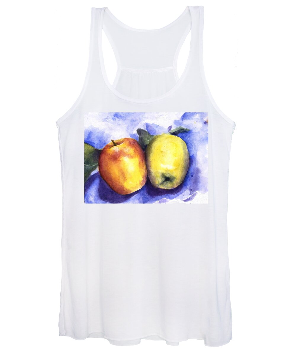 Apples Women's Tank Top featuring the painting Apples Paired by Maria Hunt