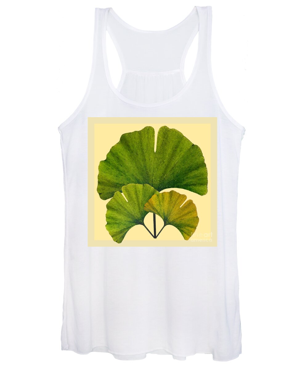 Ginko Women's Tank Top featuring the digital art Arts and Crafts Movement Ginko Leaves by Melissa A Benson