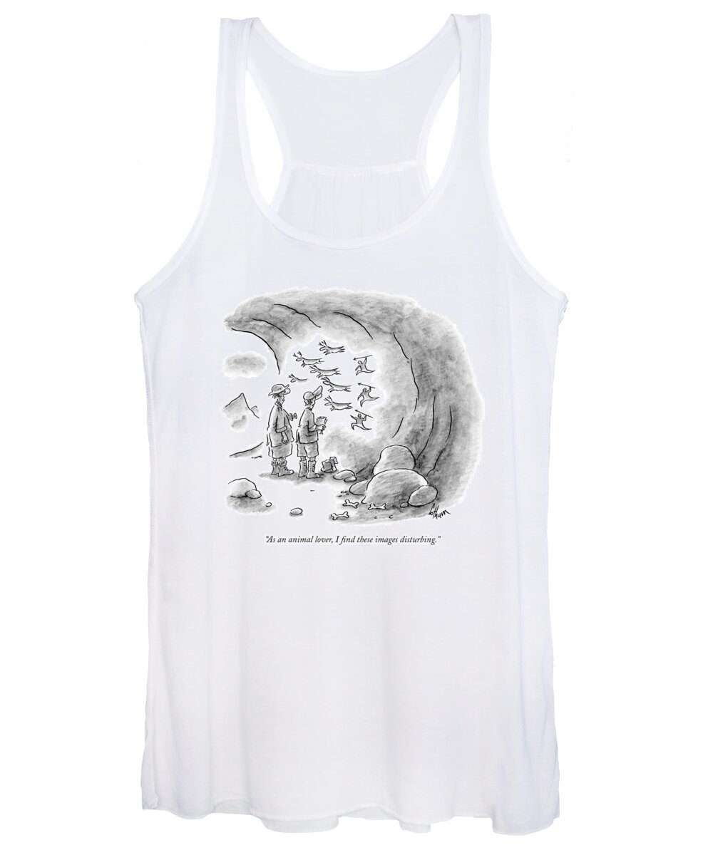 Animal Rights Endangered Species Stone Age Relationships

(two Archeologists Looking At Cave Paintings Of Hunters Spearing Deer.) 119015 Fco Frank Cotham Sumnerperm Women's Tank Top featuring the drawing As An Animal Lover by Frank Cotham
