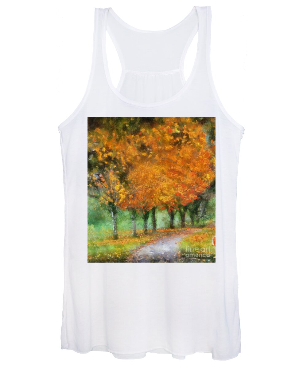 Autumn Women's Tank Top featuring the photograph Autumn Trees by Kerri Farley