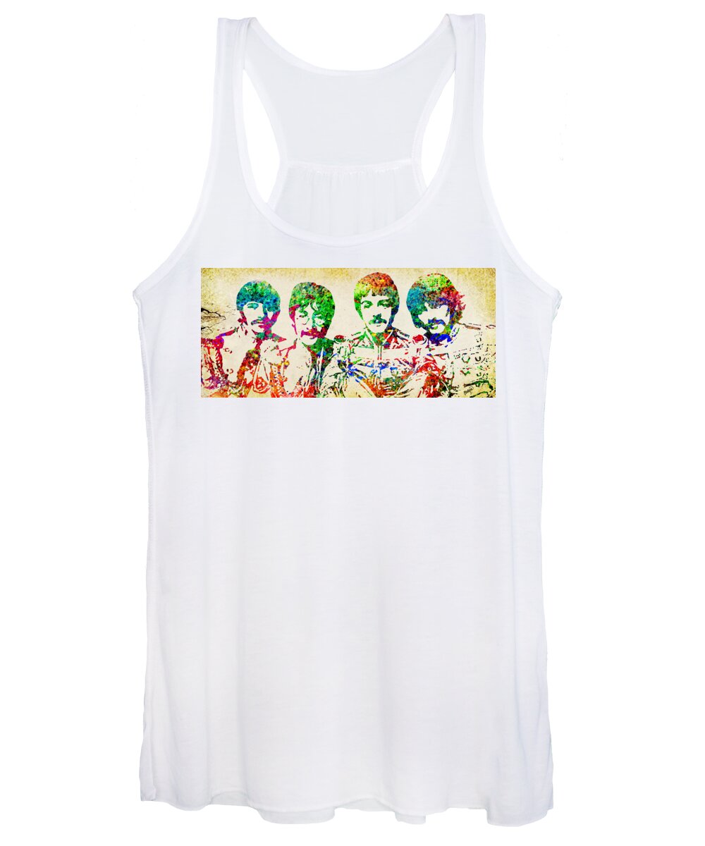 Beatles Art Women's Tank Top featuring the digital art Beatles Sgt. Peppers by Patricia Lintner