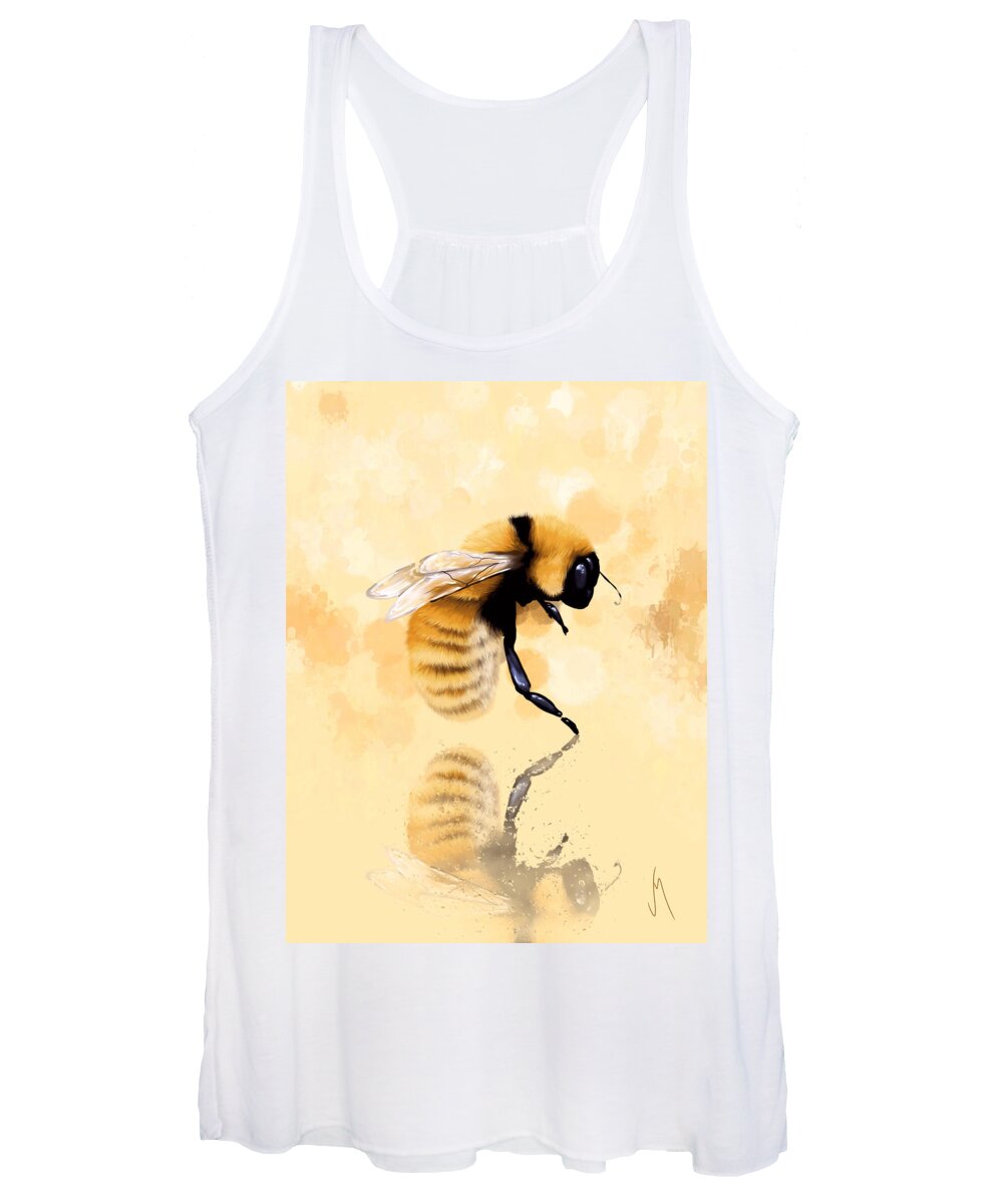 Bee Women's Tank Top featuring the painting Bee by Veronica Minozzi