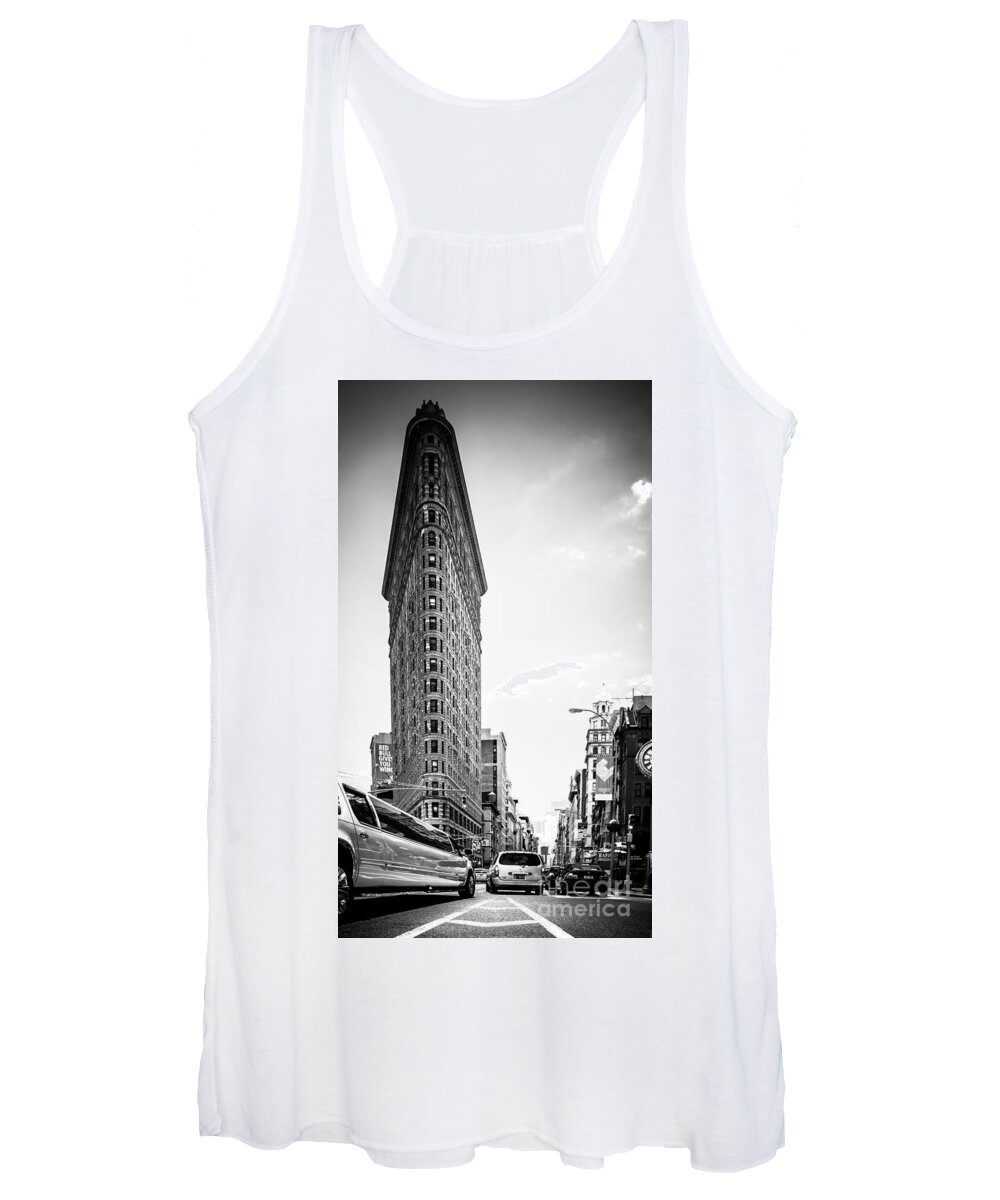 Nyc Women's Tank Top featuring the photograph Big In The Big Apple - Bw by Hannes Cmarits