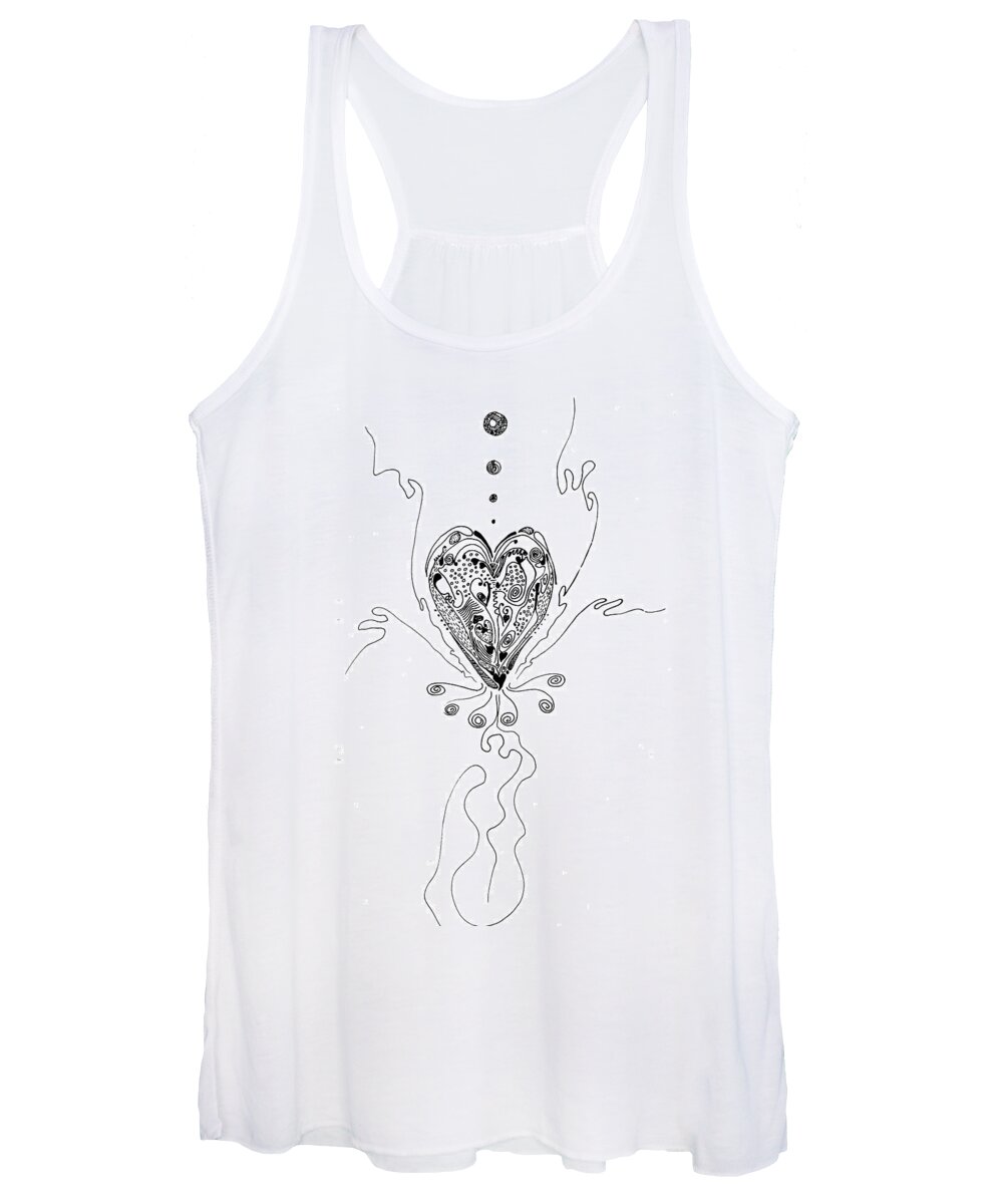 Valentine Women's Tank Top featuring the drawing Blossoming Love by Regina Valluzzi