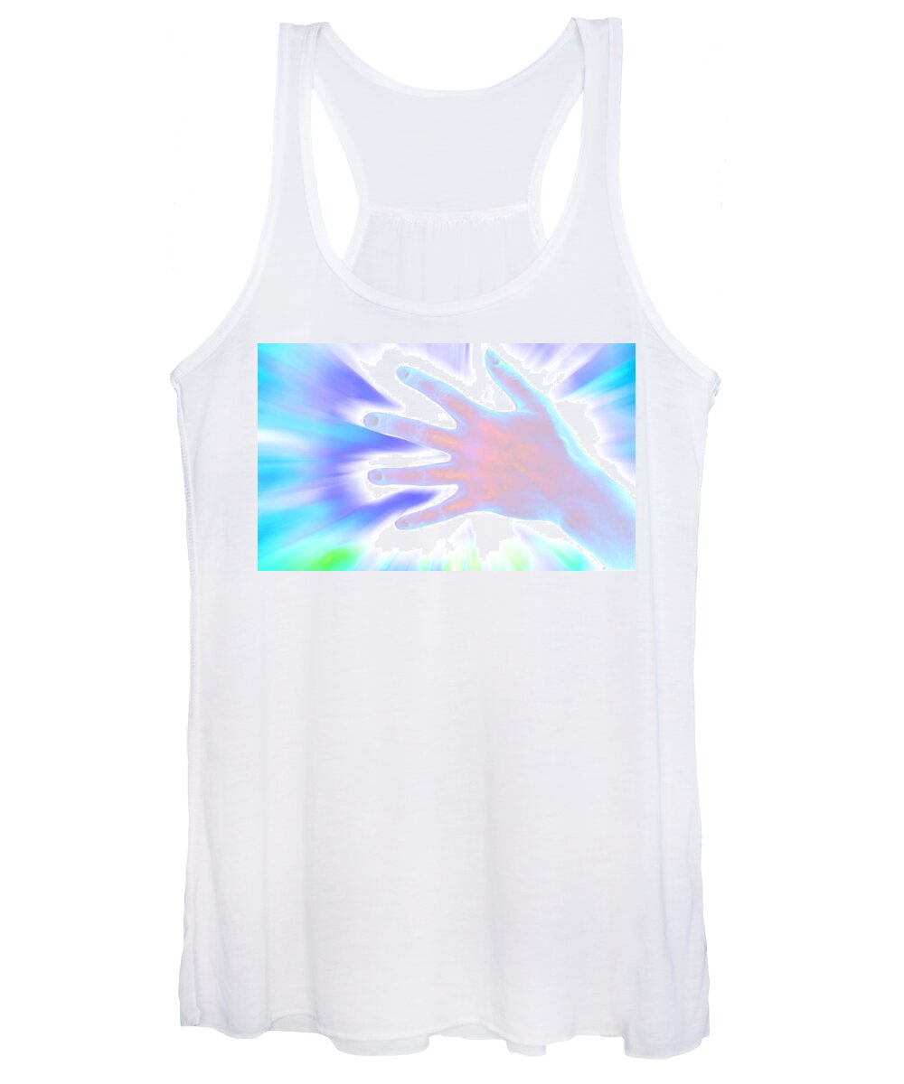 Hands Women's Tank Top featuring the photograph Blue by Laura Pierre-Louis