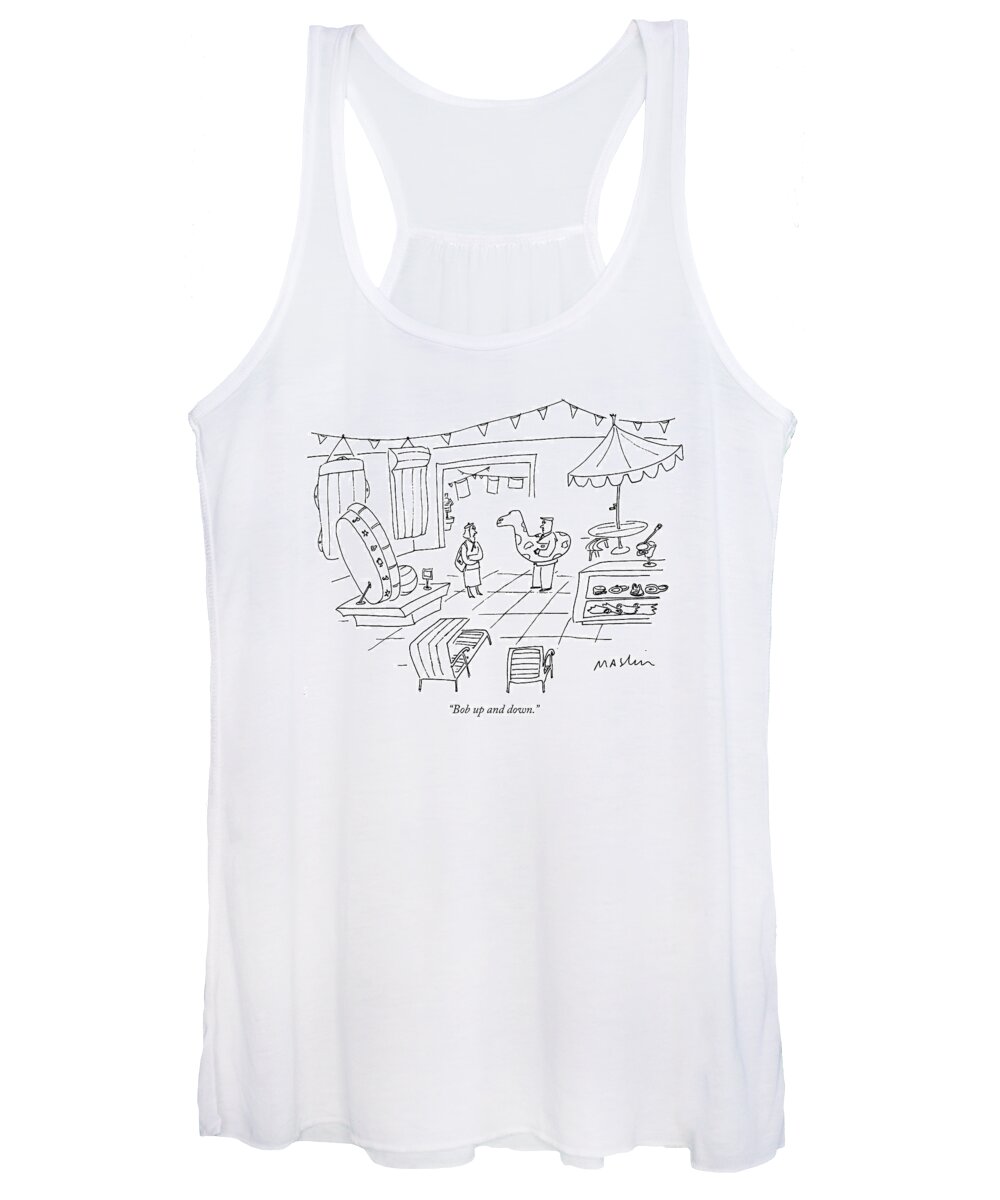 Marriage Women's Tank Top featuring the drawing Bob Up And Down by Michael Maslin