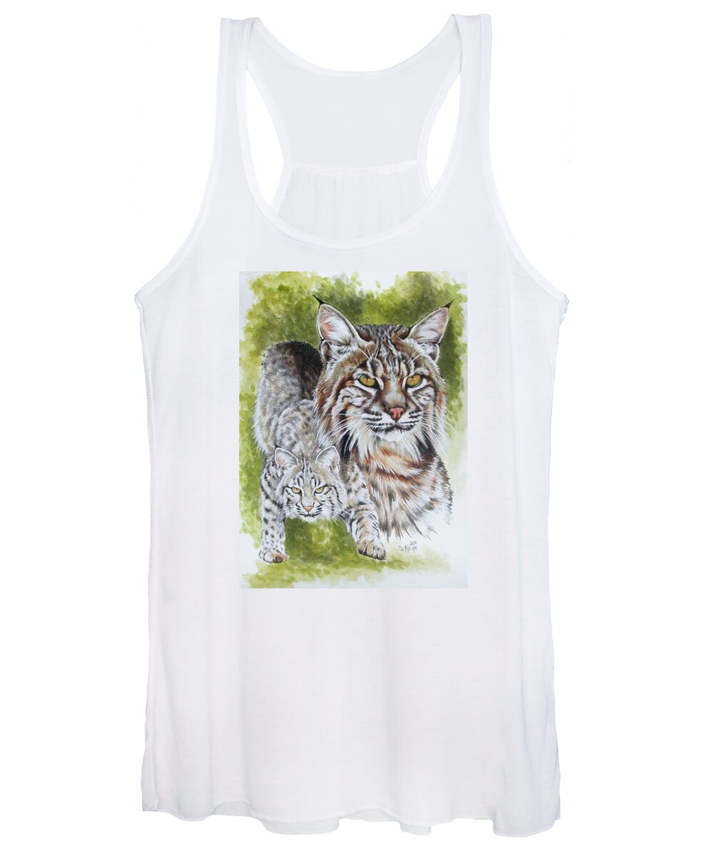 Small Cat Women's Tank Top featuring the mixed media Brassy by Barbara Keith