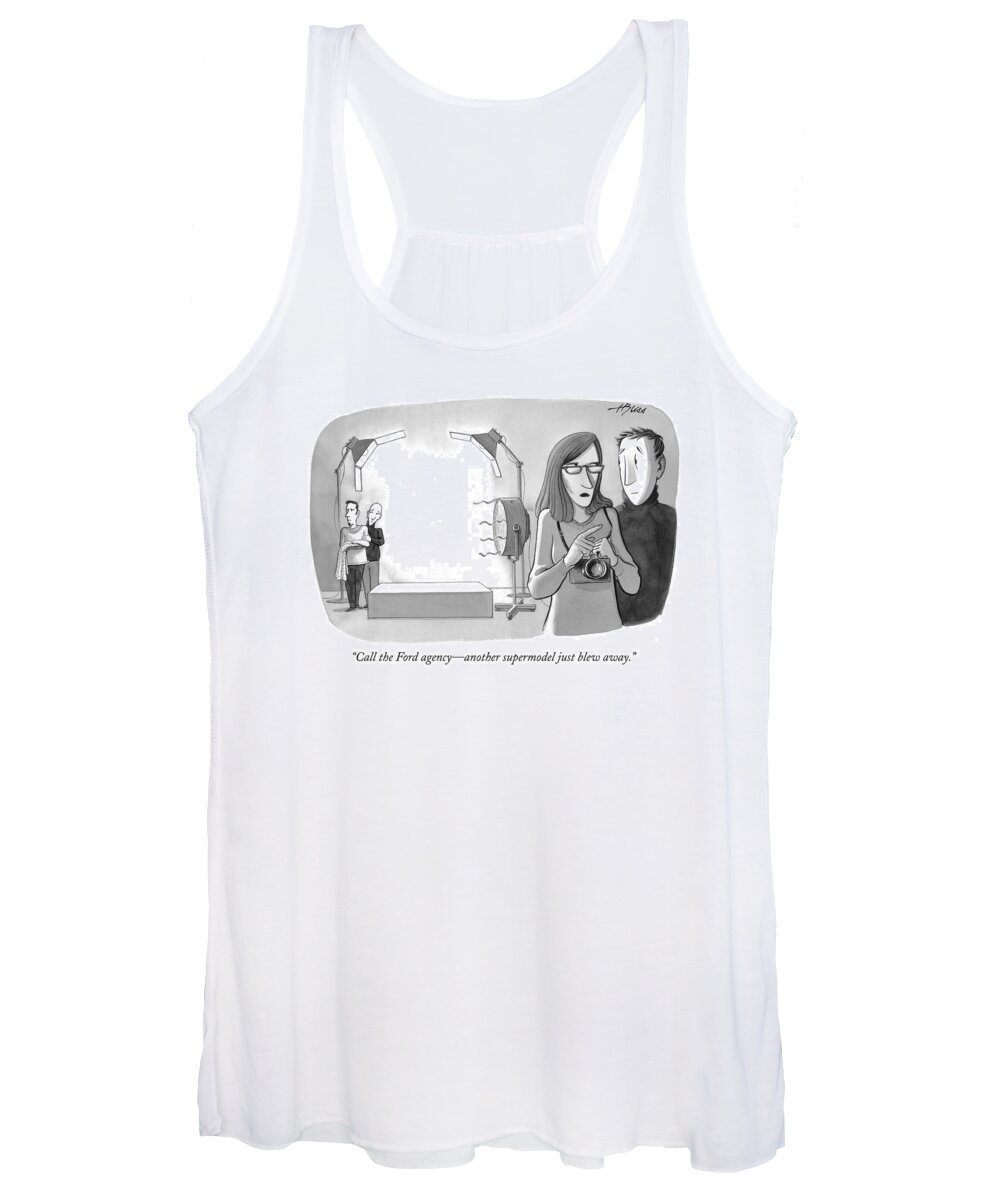 Ford Model Women's Tank Top featuring the drawing Call The Ford Agency - Another Supermodel by Harry Bliss