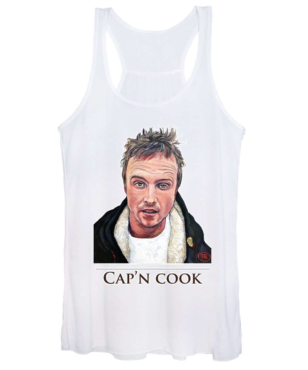 Cap'n Cook Women's Tank Top featuring the painting Cap'n Cook by Tom Roderick