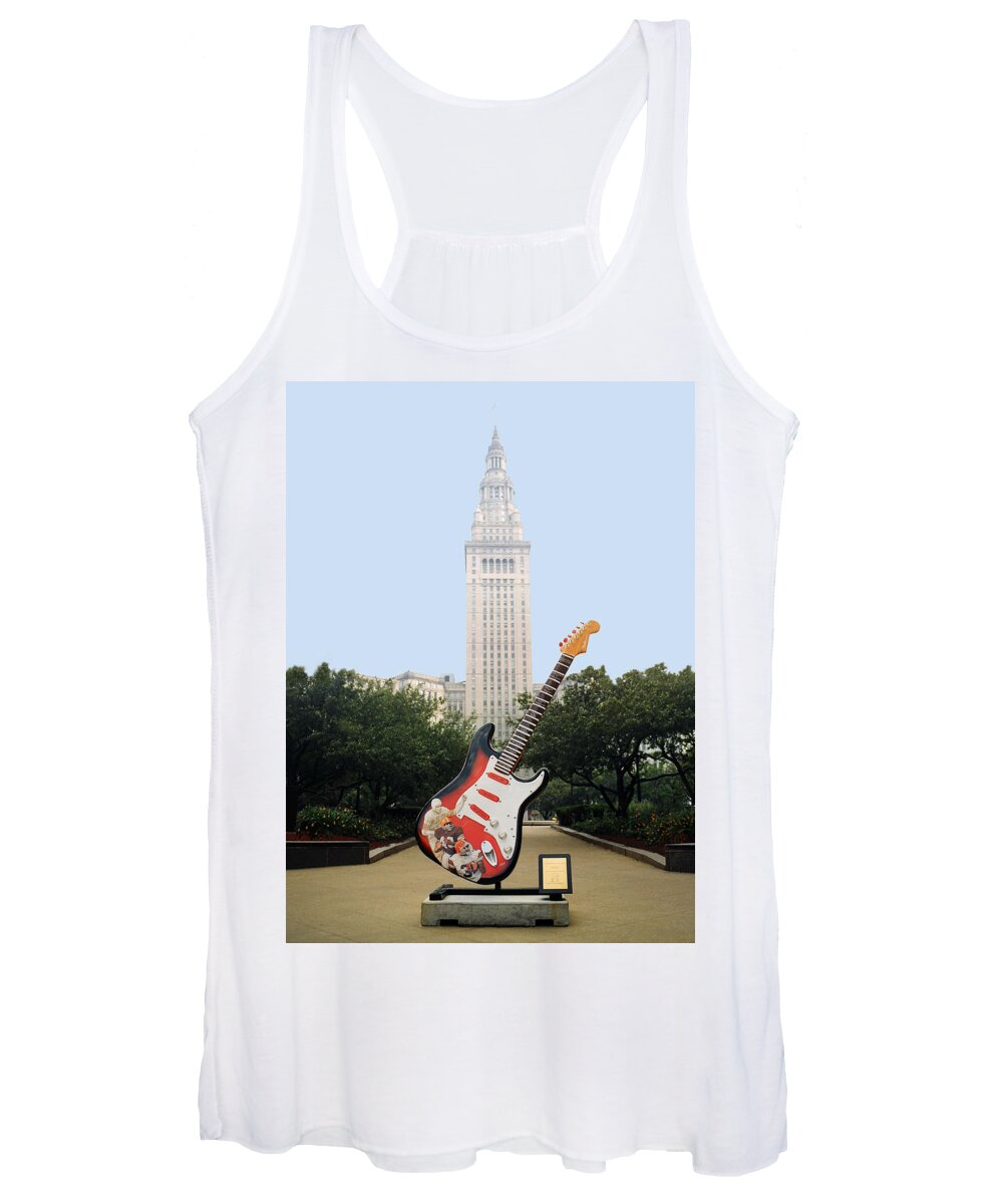 Cle Women's Tank Top featuring the photograph Cleveland Rocks by Terri Harper
