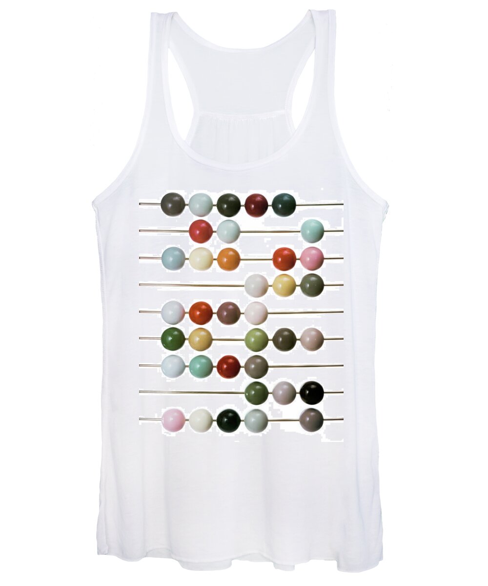 Studio Shot Women's Tank Top featuring the photograph Colourful Beads On Metal Rods by Herbert Matter