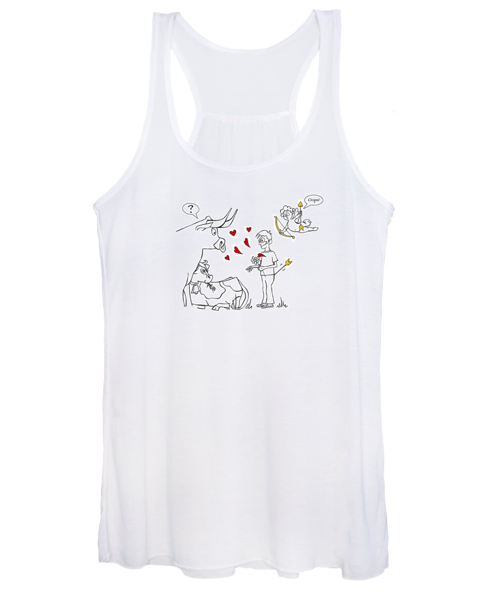 Valentine Women's Tank Top featuring the drawing Cupid Valentines by Konni Jensen