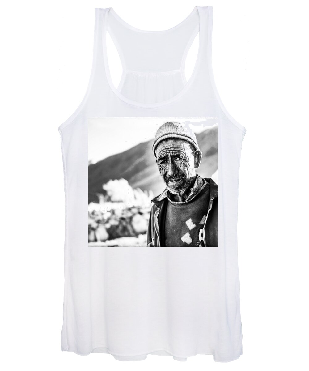Dignity Women's Tank Top featuring the photograph Do We Wear Our Lives Into Our Faces? by Aleck Cartwright