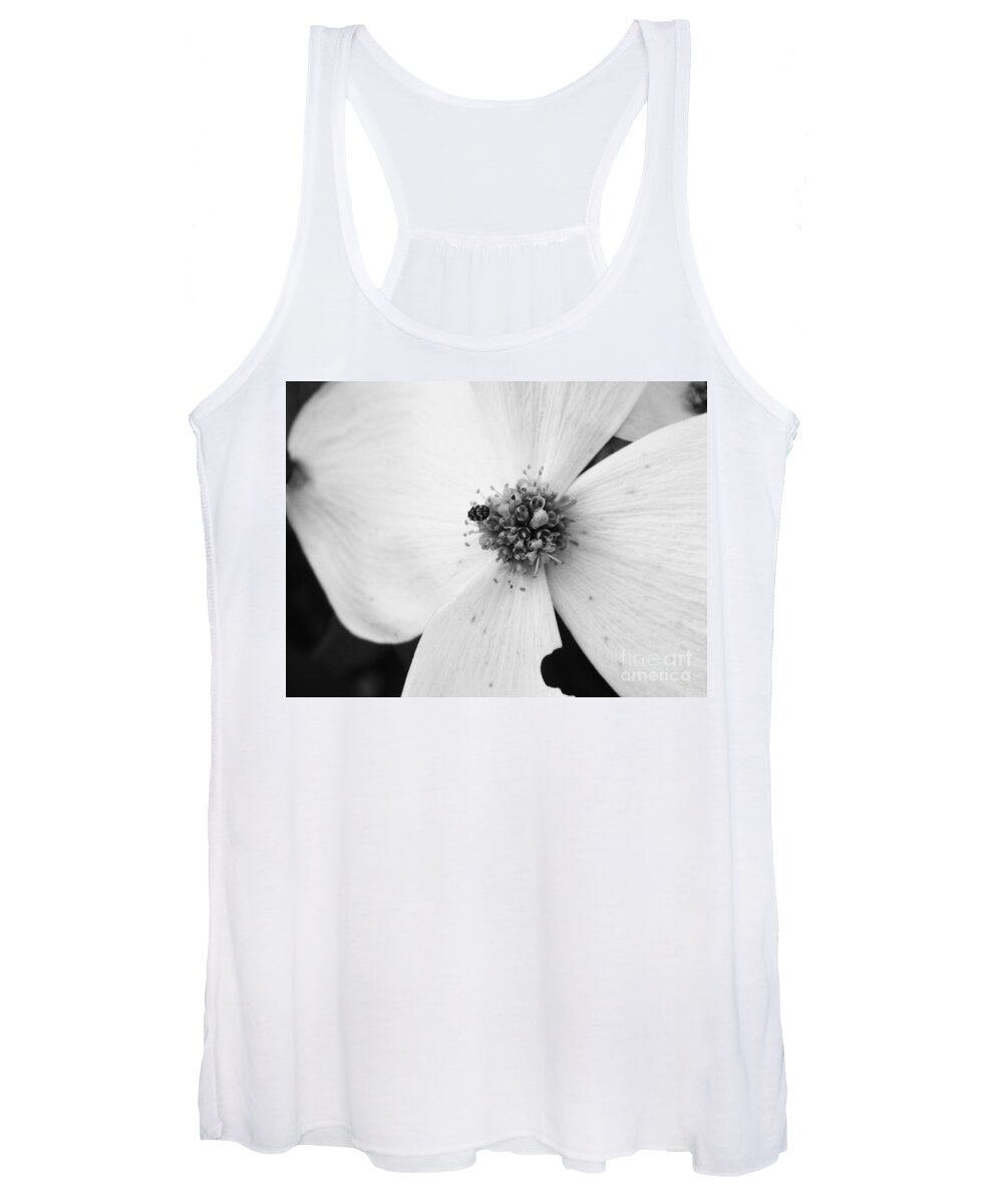 Flower Women's Tank Top featuring the photograph Dogwood Black and White 2 by Andrea Anderegg