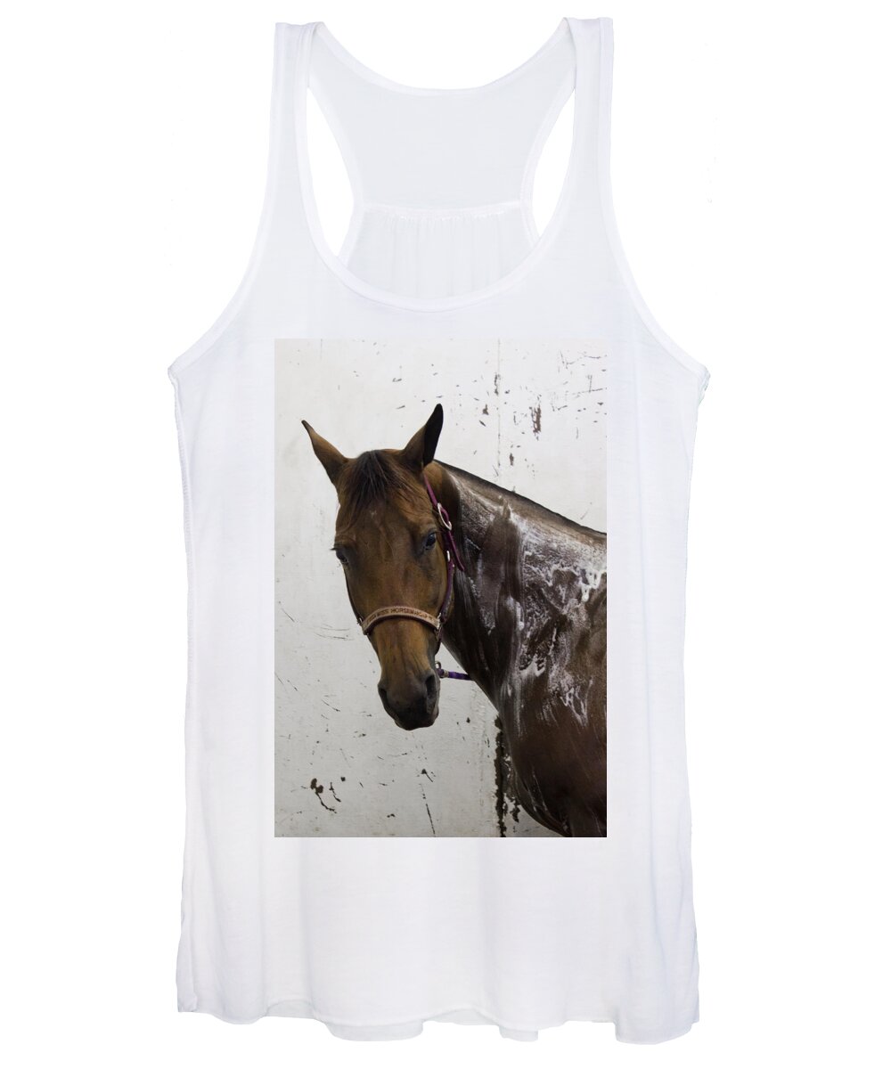 Animal Women's Tank Top featuring the photograph Don't Get That Soap in My Eyes by Christie Kowalski