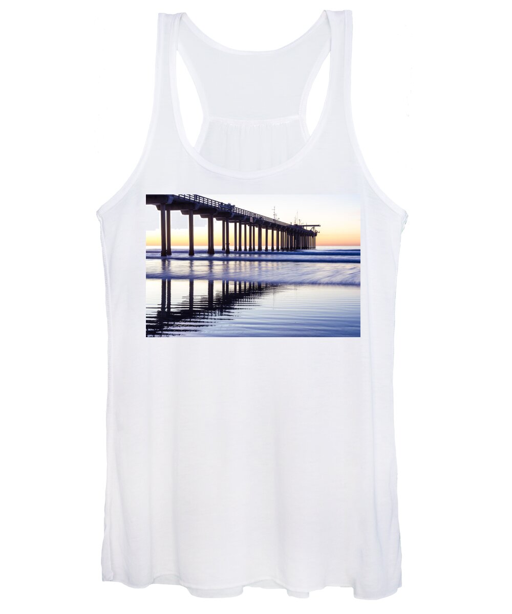 Scripps Pier Women's Tank Top featuring the photograph Dusk At Scripps Pier by Priya Ghose