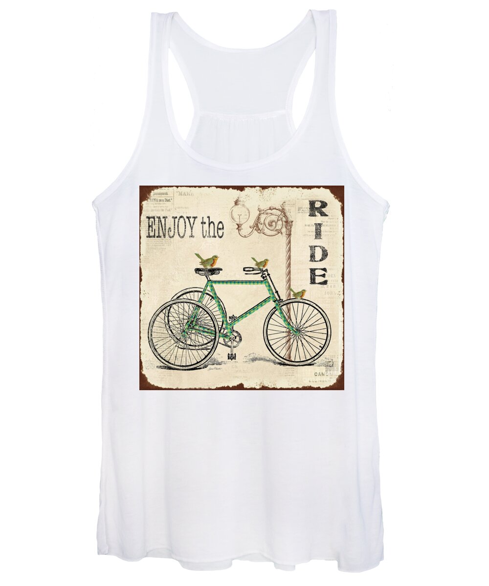 Digital Women's Tank Top featuring the digital art Enjoy the Ride Bicycle Art by Jean Plout