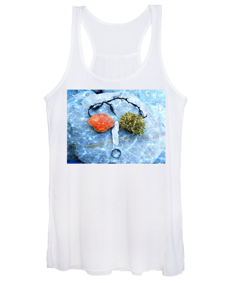 Face Women's Tank Top featuring the photograph Face On The Beach by Zinvolle Art