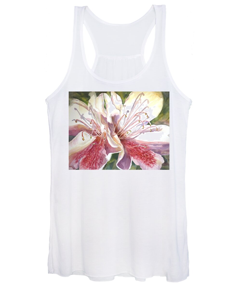 Azaleas Women's Tank Top featuring the painting First Thoughts of Spring by Roxanne Tobaison
