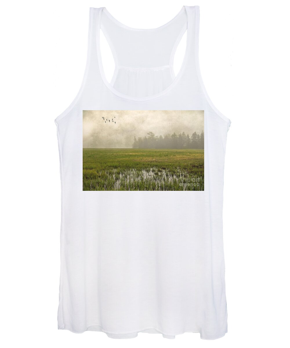 Maine Women's Tank Top featuring the photograph Foggy Flying by Karin Pinkham